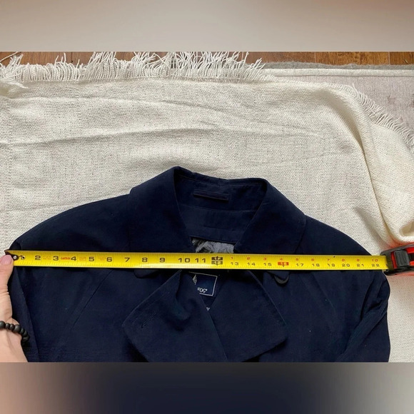 LONDON Fog Navy Blue Classic Double-Breasted Vintage Trench Coat Size 12P - Picture 15 of 17